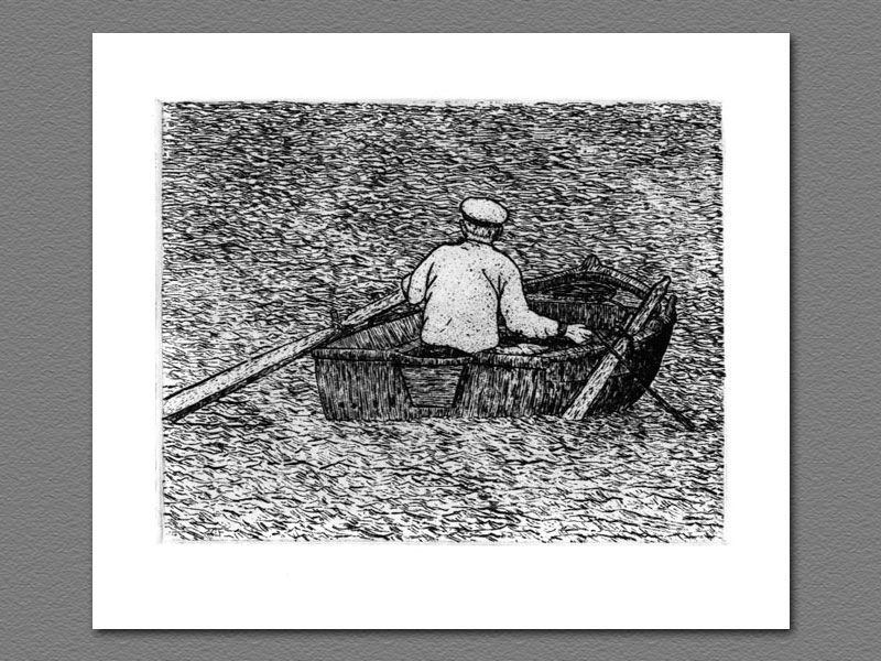 etching - Ocean Fishing